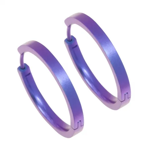 Medium Full Purple Hoop Earrings